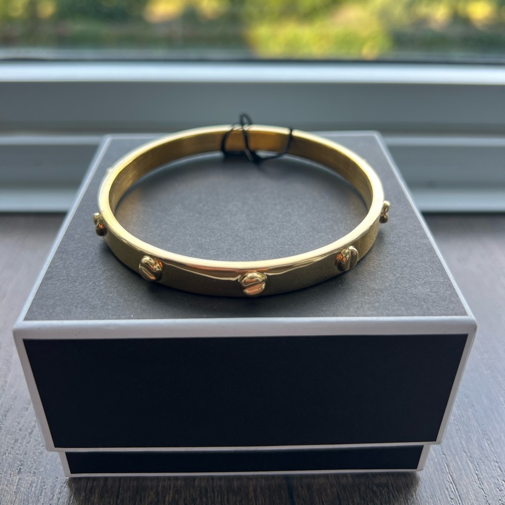 Gold Studded Bangle Bracelet